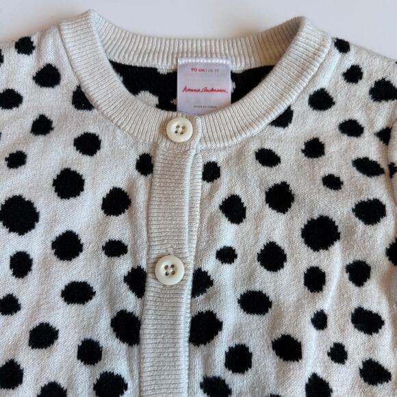 Hanna Andersson Ecru Organic Cotton Cardigan 90cm 3T - Picture 5 of 9